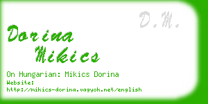 dorina mikics business card